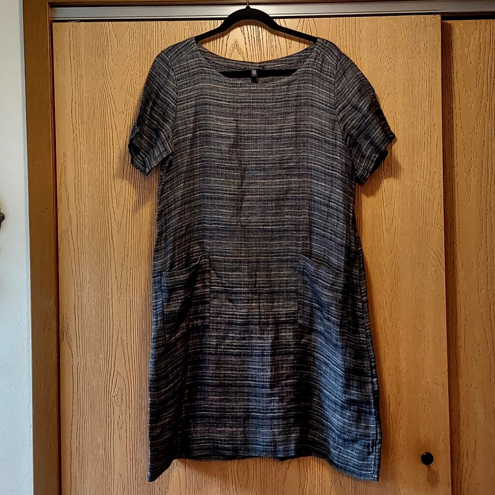 Eileen Fisher 100% Organic Linen Shift Dress